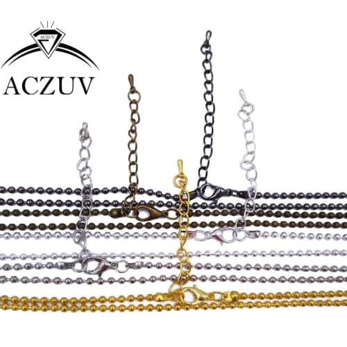 120Pcs 2mm Ball Bead Chains 20cm bracelets 40cm to 80cm Ball Chain Necklaces with Extender for Pendant Jewelry Findings