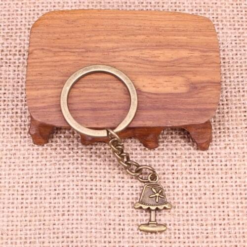 20pcs New Fashion Keychain 23x15mm desk lamp Pendants DIY Men Jewelry Car Key Chain Ring Holder Souvenir For Gift