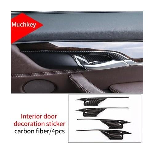 For BMW X5 F15 2014-2018 carbon fiber Interior door decoration sticker 4pcs
