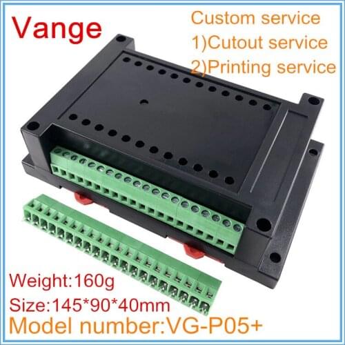 4pcs/lot din rail outlet box 145*90*40mm ABS plastic extruding housing enclosures terminal block for micro control system device