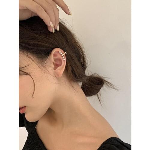925 silver niche design sense fairy spirit forest super fairy ear bone clip cold wind simple Korean earrings for women