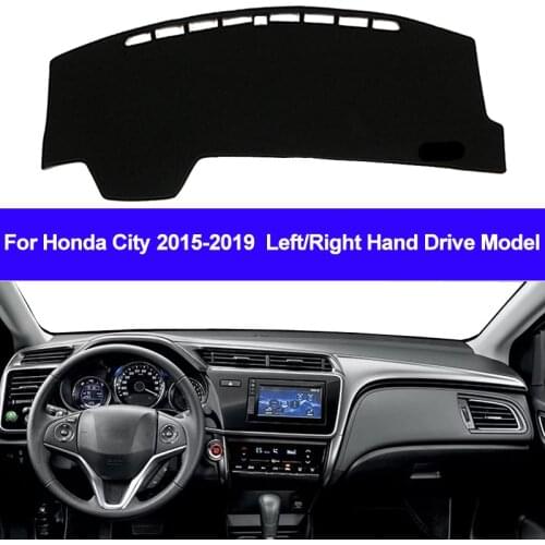 Car Auto Inner Dashboard Cover Dash Mat Cape Pad Carpet Dash Dashmat 2 Layers For Honda City 2015 2016 2017 2018 2019 LHD RHD