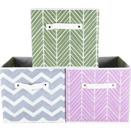 Large Storage Basket Collapsible Decorative Rectangle Non-woven Fabric Storage Bin Box with Handles for Office Home Organization