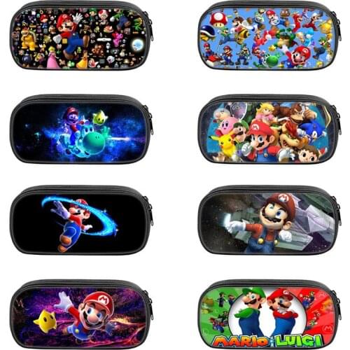 Nintendo Super Mario Pencil Case Anime Cartoon Fashion Boys Girls Student Stationery Box Stationery Storage Bag School Pen Bags