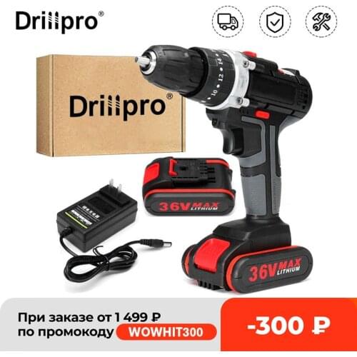 Drillpro 21V Cordless Drill Electric Screwdriver Mini Wireless Power Driver DC Lithium-Ion Battery 3/8-Inch DIY Power Tools