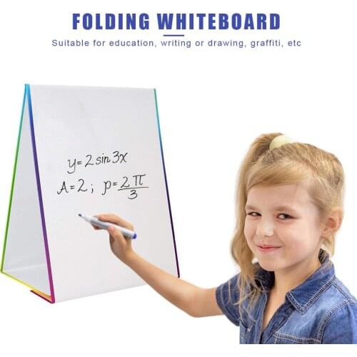 Double-sided Dry Erase Board Foldable Desktop Double-sided Whiteboard Magnetic Whiteboard Fridge Stickers Wall Stickers