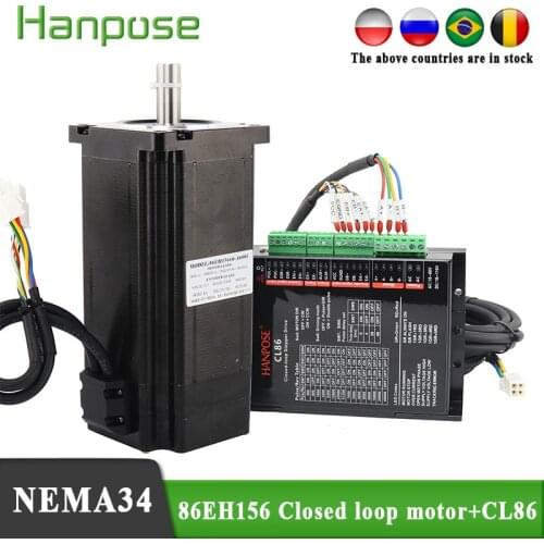 Hybrid Step-servo motor NEMA34 stepper motor kit 12N.M 6A 86EH156A6003 and CL86 Closed Loop Servo Driver for CNC milling machine