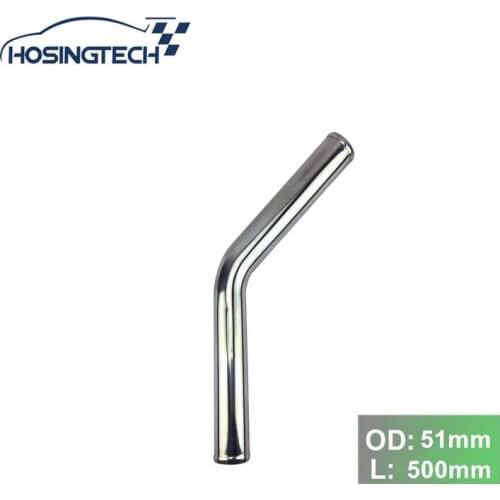 HOSINGTECH-high quality OD 51mm Length 500mm 45degree elbow turbo aluminum intercooler pipe