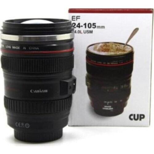 1:1 EF 24-105 lens coffee camera lens mug cup stainless steel camera mug Sixth generation Creative lens mugs cup with Lid D5
