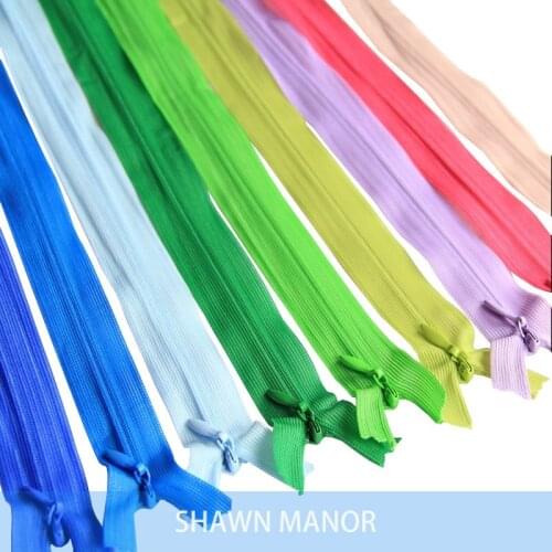 10Pcs 40cm 3# Nylon Invisible Zippers For Sewing Cushion/Bags Tailor Accessories 29 Colors