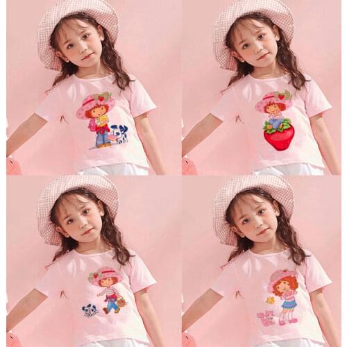 Summer New Arrival Boys Shirts Kawaii Strawberry Sweetheart Cartoon Funny Print Girls Tops Fashion Girl Clothes Kids Tshirt Cute