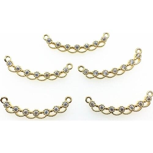 New Arrival! 30x4mm 50pcs Copper/Cubic Zirconia Connector for Handmade Necklace/Earring DIY Parts,Jewelry Accessories Findings