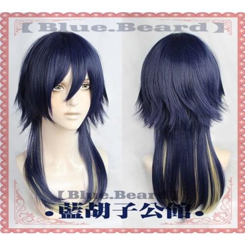 Anime Paradox Live Haruomi Shingu Cosplay Wig Color Mixed Synthetic Hair Halloween Carnival + Wig Cap