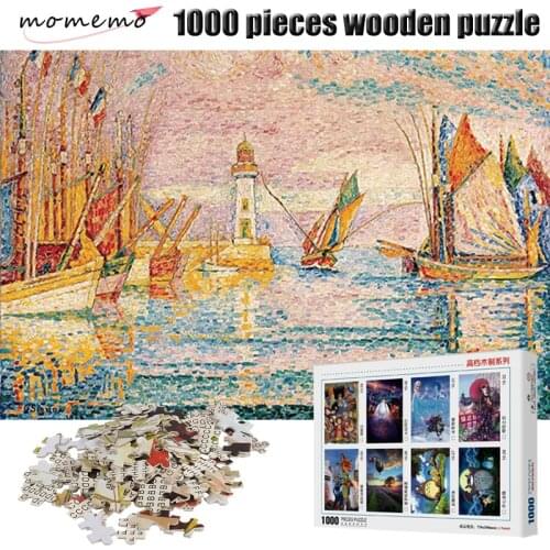 MOMEMO Harbour Scenery Puzzle for Adults Wooden Puzzle 1000 Pieces Puzzle Games Jigsaw Puzzles 1000 for Adults Children Kid Toys