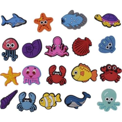 10pcs Animals Penguin Frog Crab Starfish Shoe Charms Panda Coala Shoe Decorations Dog Corgi Shoe Accessories Girl & Boy Gift