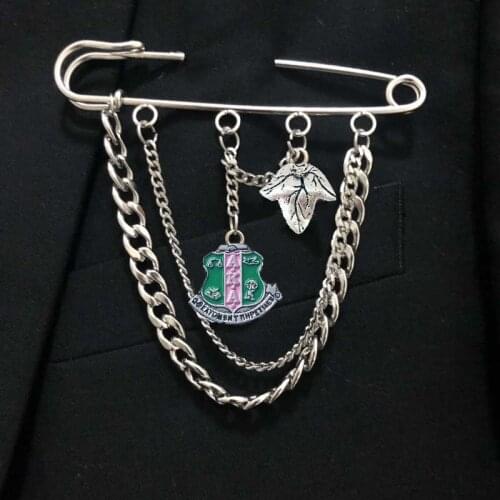 Drop shipping Greek Sorority Greek Letter Society Sorority Pendant Brooch chain links Pin