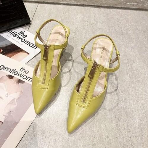 Summer High Heels High Heel Sandals Ladies High Heels Classic Slip-on Shoes Sexy Women Party Shoes Zipper Design Women Sandals