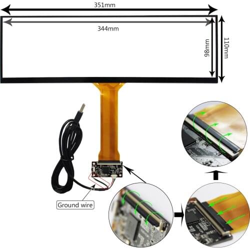 Touch Screen 14inch Capacitive Touch Panel VS140TC-B1 compatible With 14inch 3840x1100 NV140XTM-N52 LCD Screen