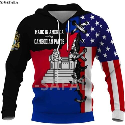 Cameroon Nationality American Skull Country Map Flag 3D Printed Hoodie Man Women 1 Harajuku Zipper Pullover Sweatshirt Jacket