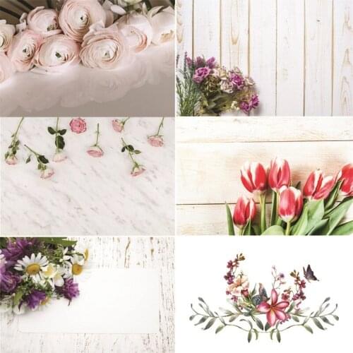 Vinyl Custom Photography Backdrops flower Wooden Planks Photography Background LM191216-07