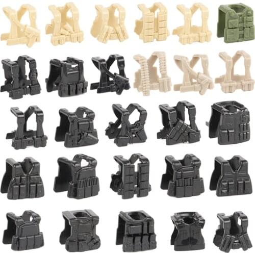 Military Soldier Weapons Accessories Blocks WW2 German Figures Parts Vest Building Block SWAT Police Body Wear Brick Toy