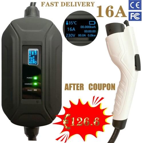 EV charger type 1 16A EU plug 5m long J1772 electric vehicle charging station