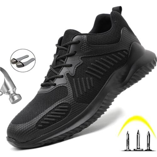 Safety Work Shoes Men Steel Toe Cap Indestructible Anti-piercing Lightweight Construction Comfortable Breathable Sneaker Fashion