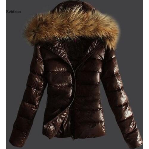 Womens Winter Pu Hooded Coats Faux Leather Fur Collar Jacketsfemale Coat Thicken Warm Casual Lady Outerwear