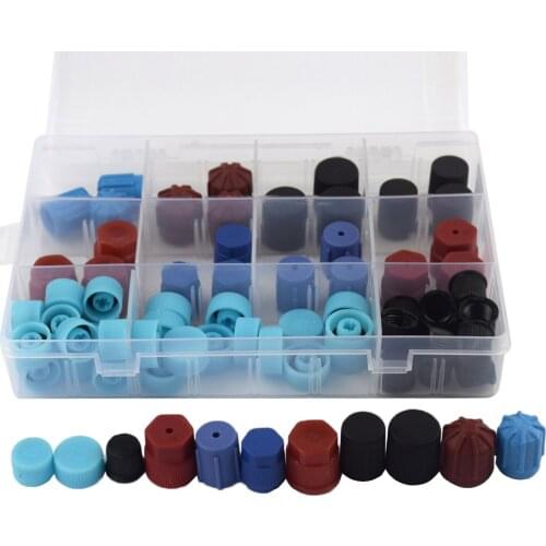 1 Set 11 Kinds of Automotive A/C R-134A High and Low Side Service Port Repair Kit (77 PIeces/ Set)