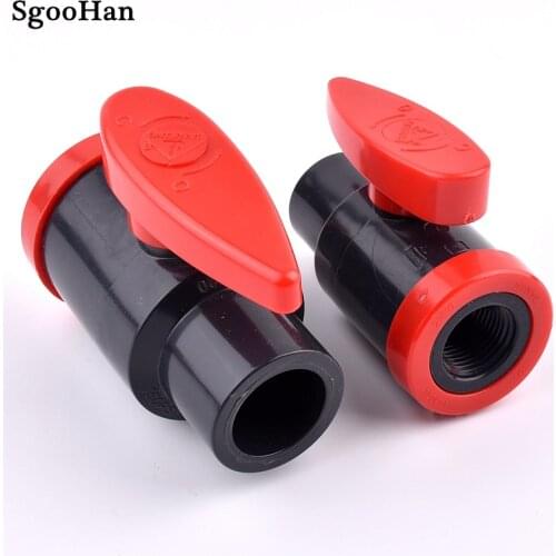 1pc 20/25/32mm Flat Socket To 1/2"~1" Female Thread PVC Pipe Ball Valve Irrigation System Aquarium Fish Tank Connector Fittings