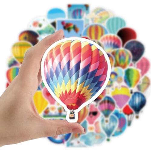 10/50PCS Kawaii Love Story Hot Air Balloon Diary Stickers DIY Scrapbooking Stationery Sticker Supplies Skateboard Guitar Decals