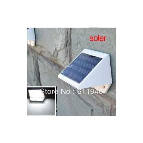 10pc/lot Outdoor Solar Powered 4-LED Lights Pathway Up-Stair Wall Mounted Garden Fence Yard Lamp