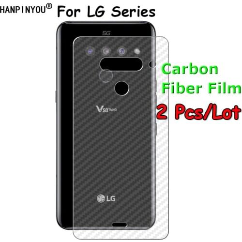 2 Pcs For LG G8X V50S V50 ThinQ 5G V30 Plus V30s Q60 K11 G7 W10 W30 3D Transparent Back Carbon Fiber Film Rear Screen Protector