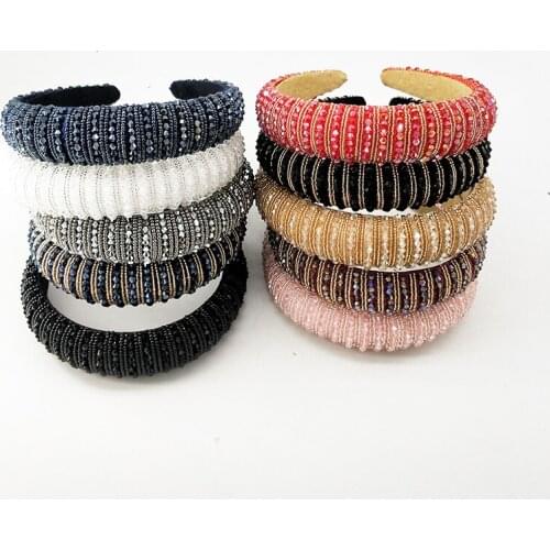 Baroque Pearl Headpiece Luxury Baroque Headband Rhinestones Headband Bridal Headpieces for Women Wedding Hair Accessories Wholes