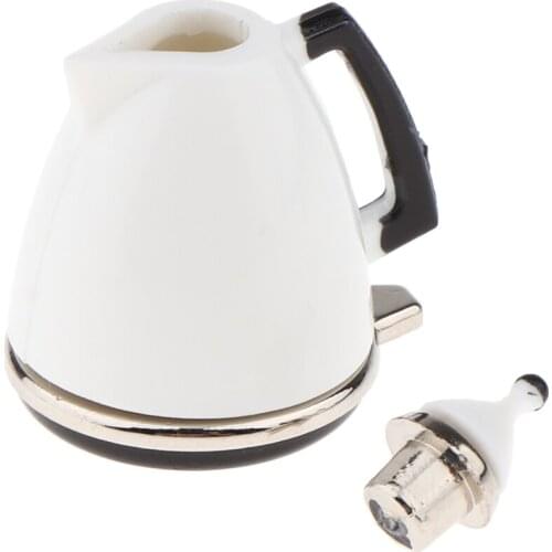 12th Dollhouse White Coffee Pot/Tea Pot with Removable Lid, Kitchen Dining Room