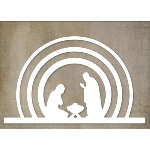 Radiant Circle Nativity Scene Metal Cutting Die Scrapbook Embossed Paper Card Album Craft Template Cut Die Stencils New for 2021