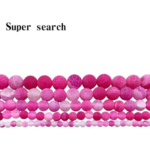 Natural Stone Beads Rose red Weathered agat Round Loose Ball 4/6/8/10/12MM DIY Handicraft Jewelry Bracelet Necklace Making