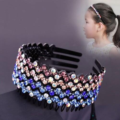 Childrens hairpin flashing rhinestone headband, female lady, toothed wave hairpin, little girl fashion diamond-studded temperam