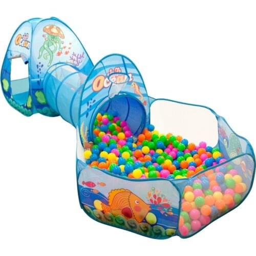 Baby Ball Pool Piscina De Bolas Para Bebes Play Tent Crawling Tunnel Throwing Basketball Pool 3-in-1 Combination Play House Toys