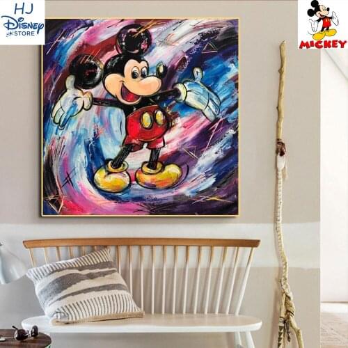 Disney Colourful Mickey Mouse Painting Graffiti Wall Street Art Print Picture Canvas Paintings Poster for Living Room Decoration