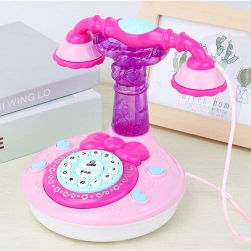 Electric Flashing Sounding Telephone Kids Toys Baby Music Simulation Plastic Phone Pretend Play Educational Toys For Children