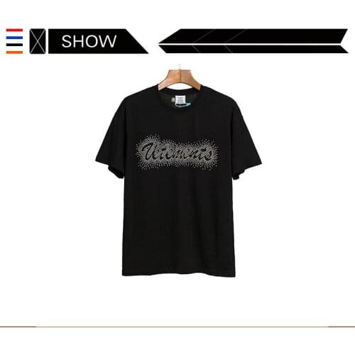 VETEMENTS French Street votements short sleeve T-shirt VTM wittermont black diamond inlaid casual loose short sleeve T-shirt