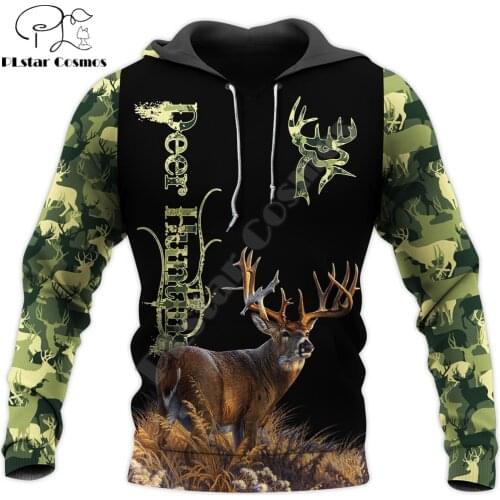 Hunting deer 3D Printed Mens hoodies Harajuku Streetwear Pullover Autumn Hooded Sweatshirt Unisex Casual Jacket Tracksuit DW0153