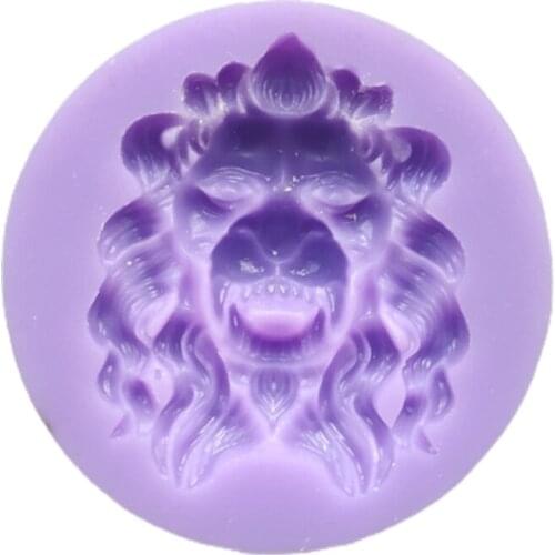 HX6E Lion Head Silicone Mold Epoxy Plaster Mold Making Soap Candle Crayon