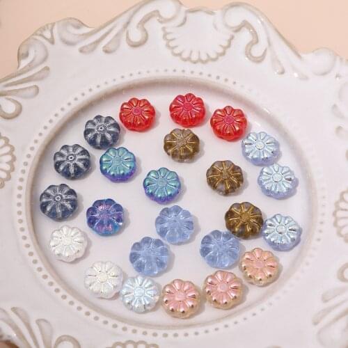 Imported Czech colored glaze Retro Symphony Sun Flower Beaded DIY Handmade Jewelry Earrings Bracelet Accessories Material