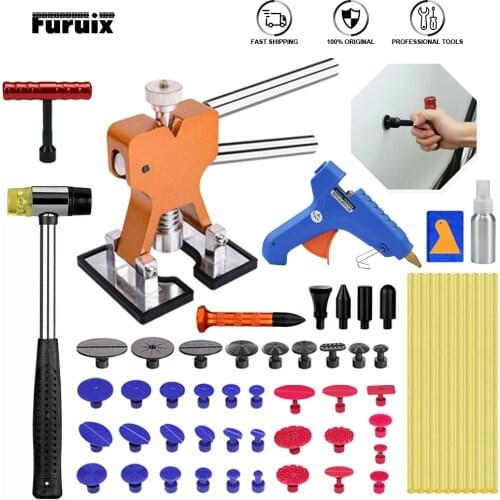 Paintless Dent Repair Tool Dent Puller Kit-Dent Puller with Bridge Dent Puller Kit for Automobile Body Motorcycle Refrigerator