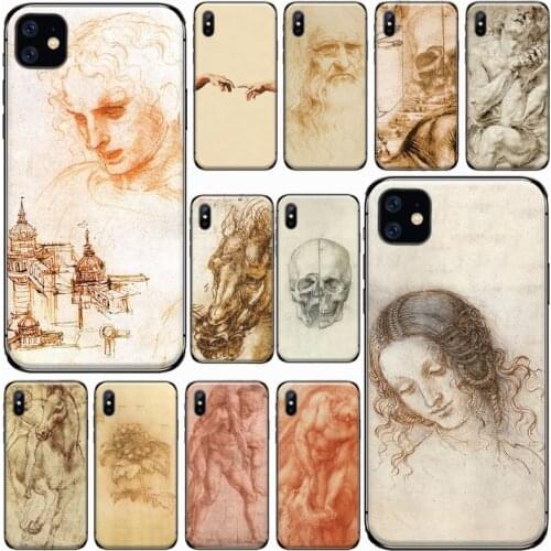 Italy Leonardo Da Vinci Phone Cases for iPhone 11 12 pro XS MAX 8 7 6 6S Plus X 5S SE 2020 XR Luxury brand shell funda coque