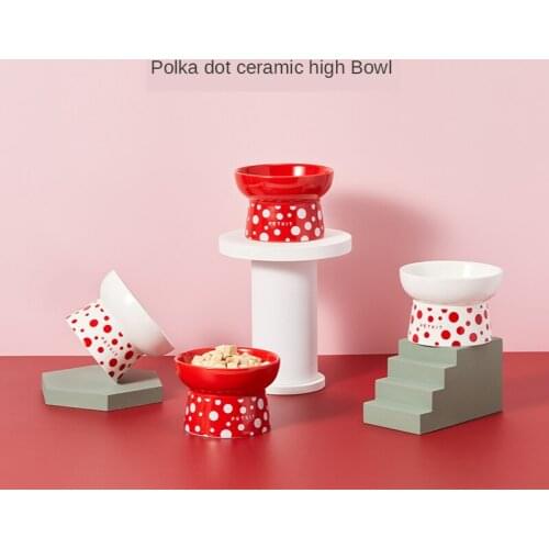 PETKIT Ceramic Anti-tipping Cat Bowls High Bowl Dog Bowls Pet Water Bowl Dog Feeder Microwave Heating Cat Feeding Supplies