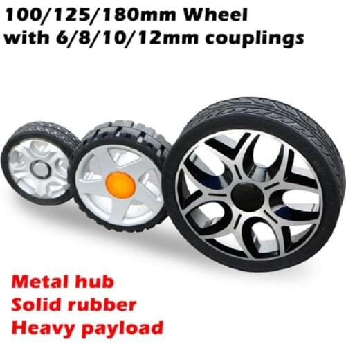 100/200kg Payload Solid Rubber Aluminum Bearing Wheel Smart Car Driving Wheel Driven Tire Agv Non-Inflation for DIY Robot Parts