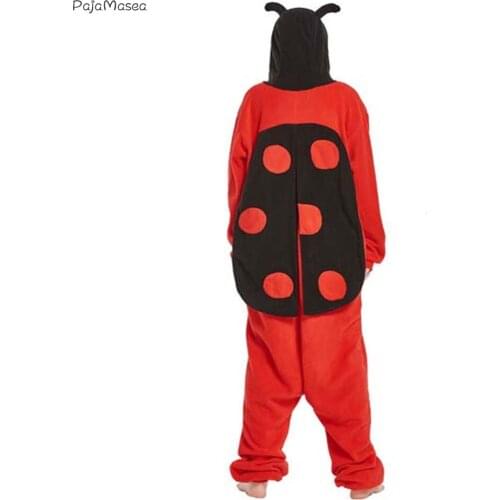 Pajamasea Ladybird Kigurumi Animal Cosplay Suit Cartoon Pajamas Onsies Pijamas Romper Onesies For Women Girls One-Piece Bodysuit